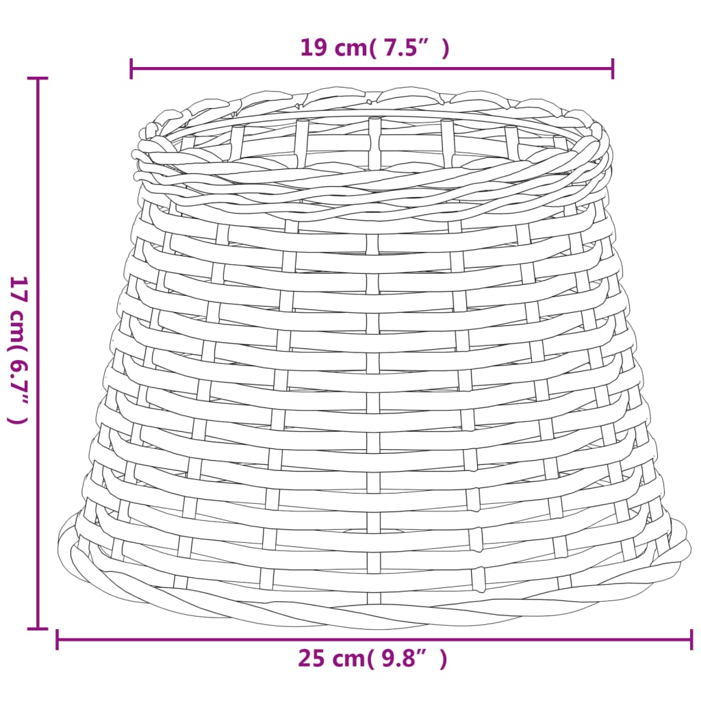 vidaXL Lamp Shade Brown Ø25x17 cm Wicker