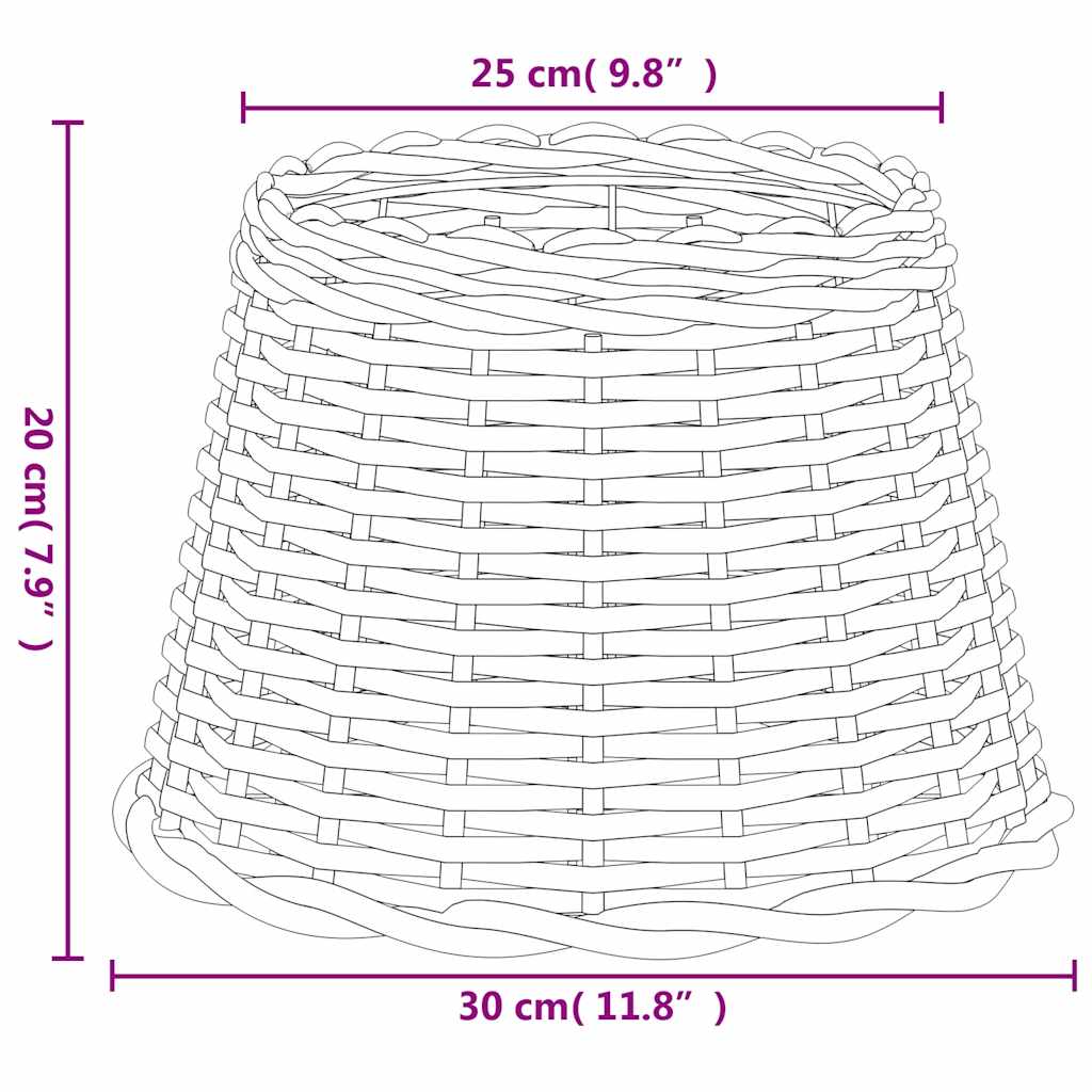 vidaXL Lamp Shade Brown Ø30x20 cm Wicker