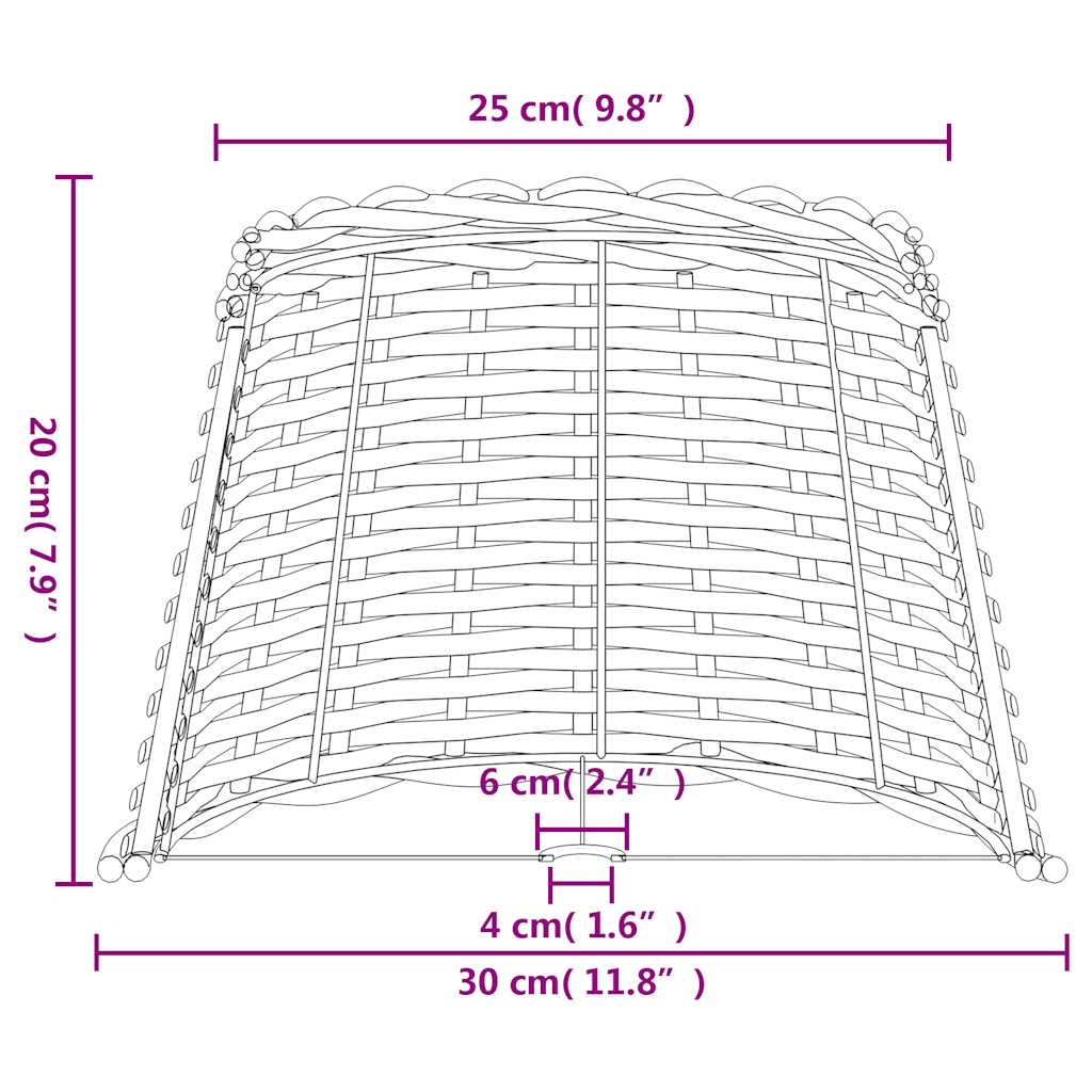 vidaXL Lamp Shade Brown Ø30x20 cm Wicker
