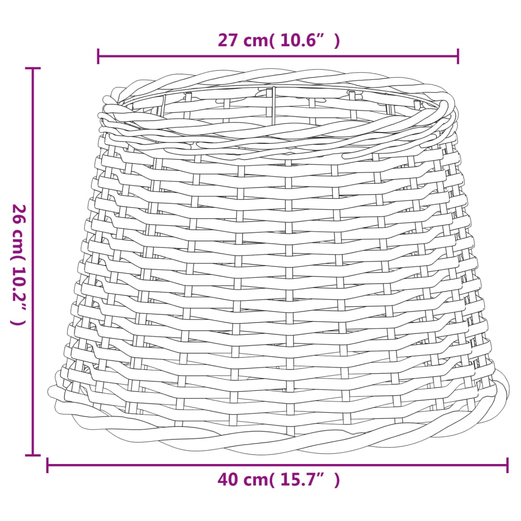 vidaXL Lamp Shade Brown Ø40x26 cm Wicker