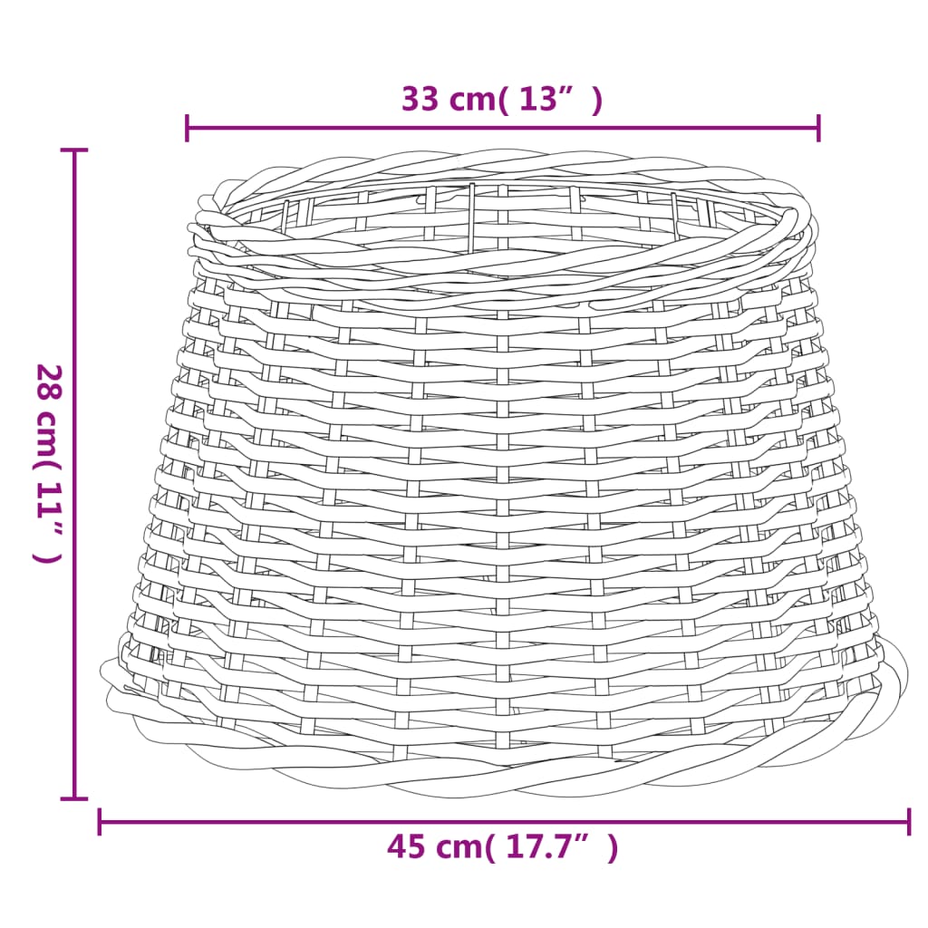 vidaXL Lamp Shade Brown Ø45x28 cm Wicker