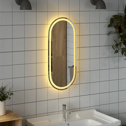 vidaXL LED Bathroom Mirror 80x35 cm Oval