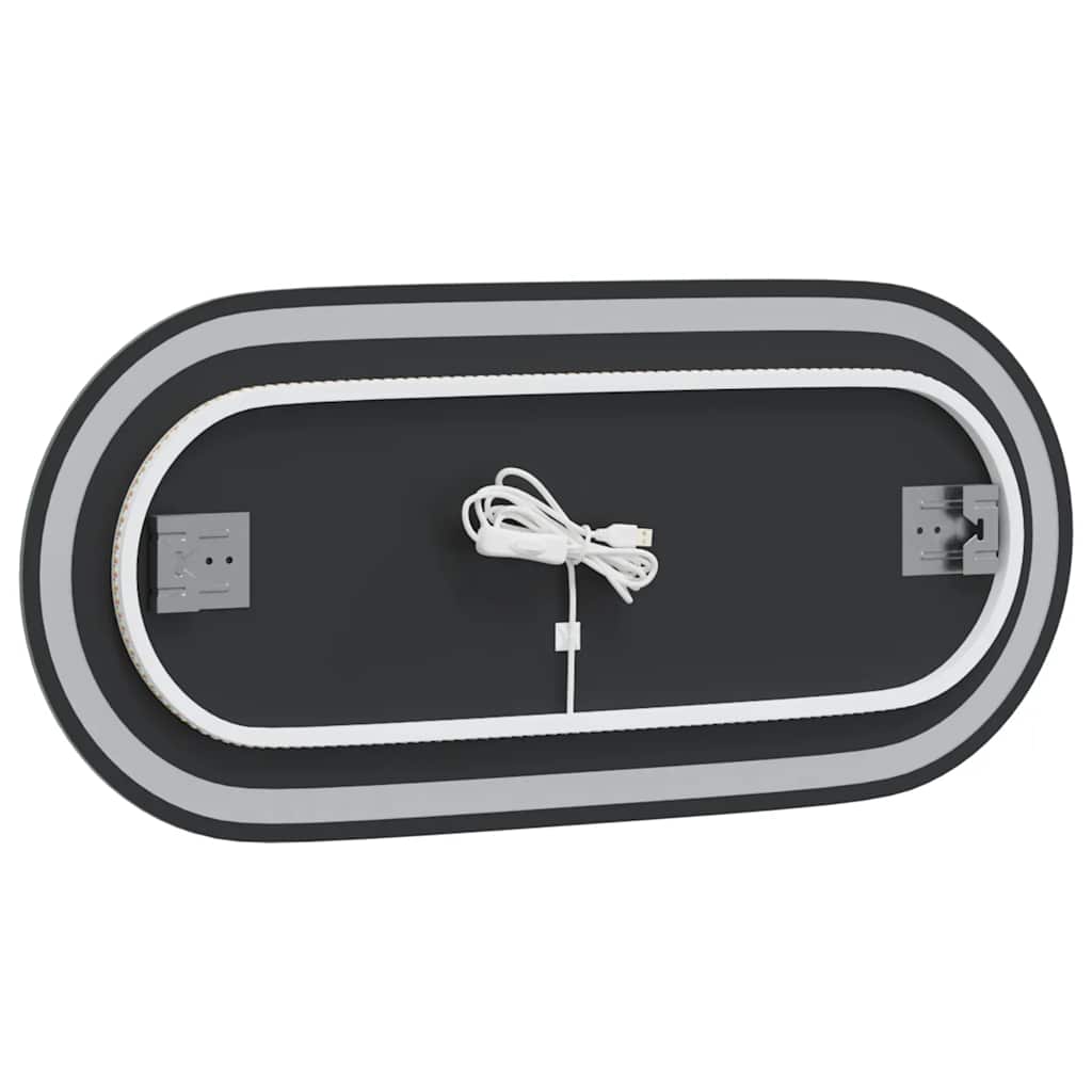vidaXL LED Bathroom Mirror 80x35 cm Oval
