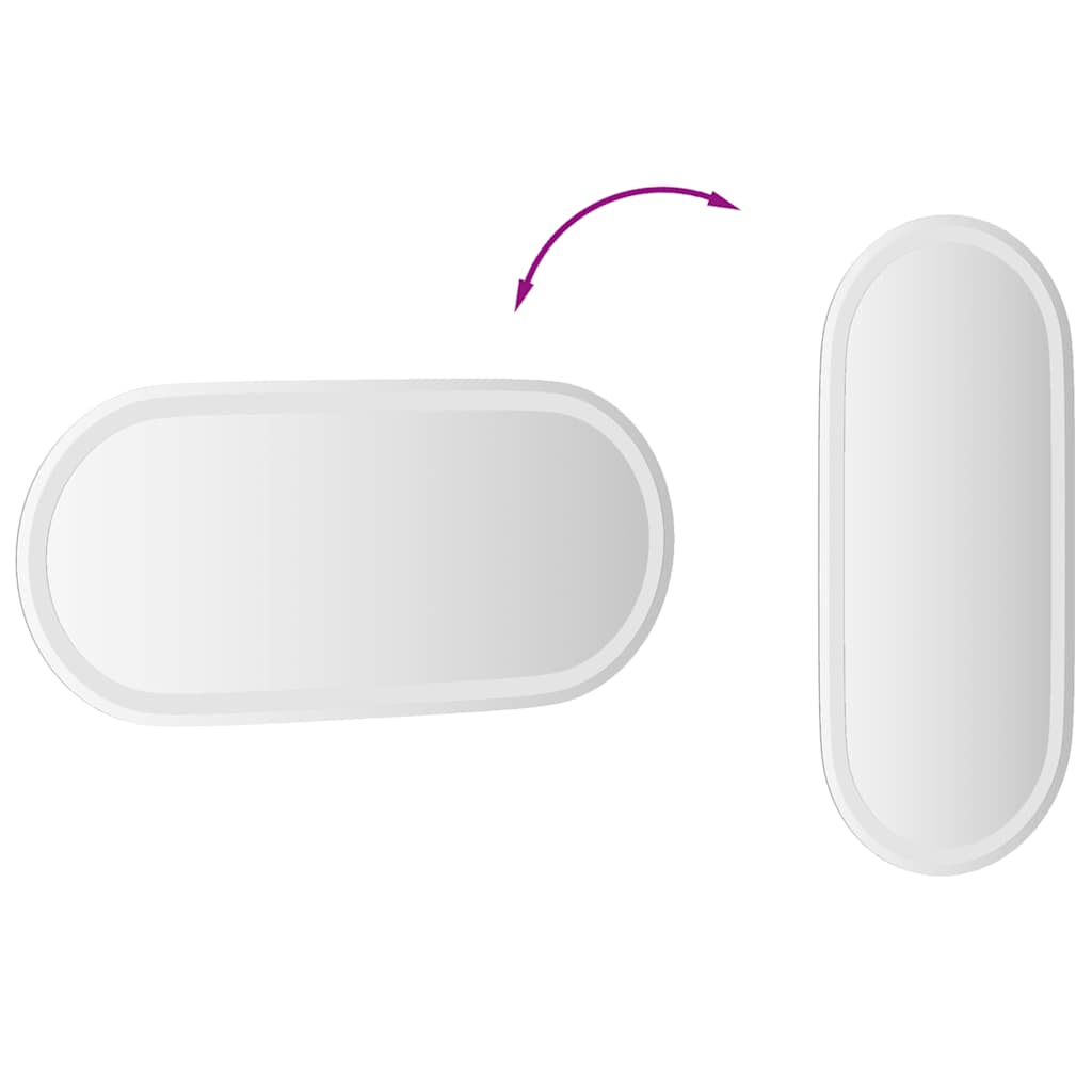 vidaXL LED Bathroom Mirror 80x35 cm Oval