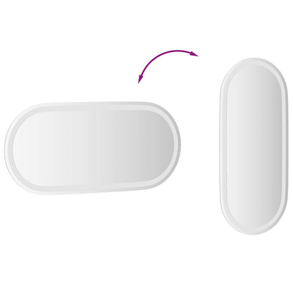 vidaXL LED Bathroom Mirror 80x35 cm Oval