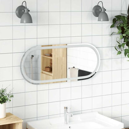 vidaXL LED Bathroom Mirror 80x35 cm Oval