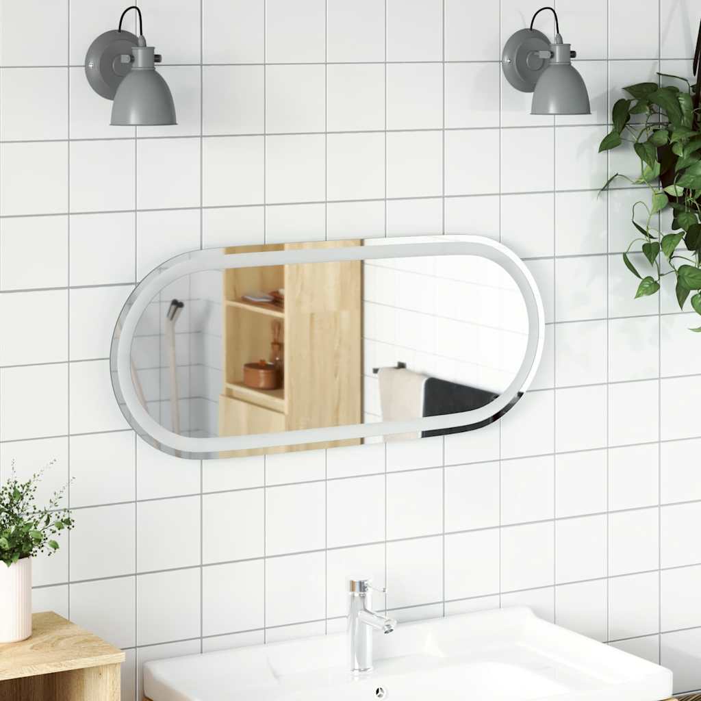 vidaXL LED Bathroom Mirror 90x40 cm Oval