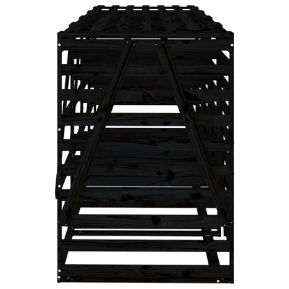 vidaXL Quadruple Wheelie Bin Storage Black Solid Wood Pine