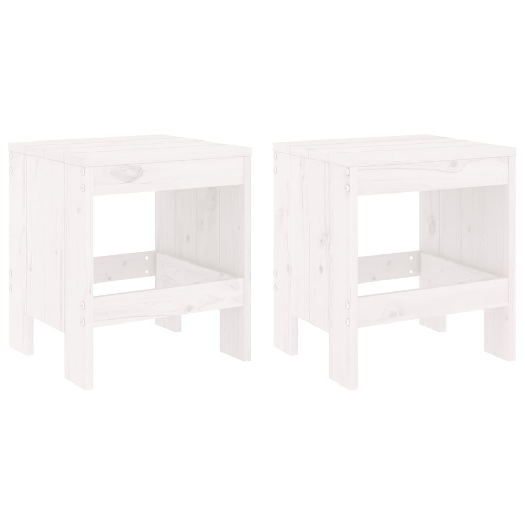 vidaXL 3 Piece Garden Bistro Set White Solid Wood Pine