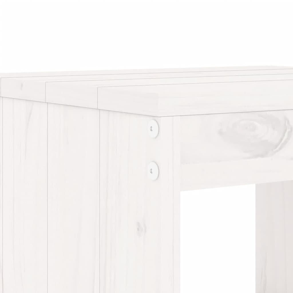 vidaXL 3 Piece Garden Bistro Set White Solid Wood Pine