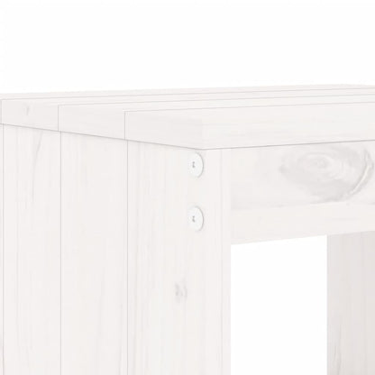 vidaXL 3 Piece Garden Bistro Set White Solid Wood Pine