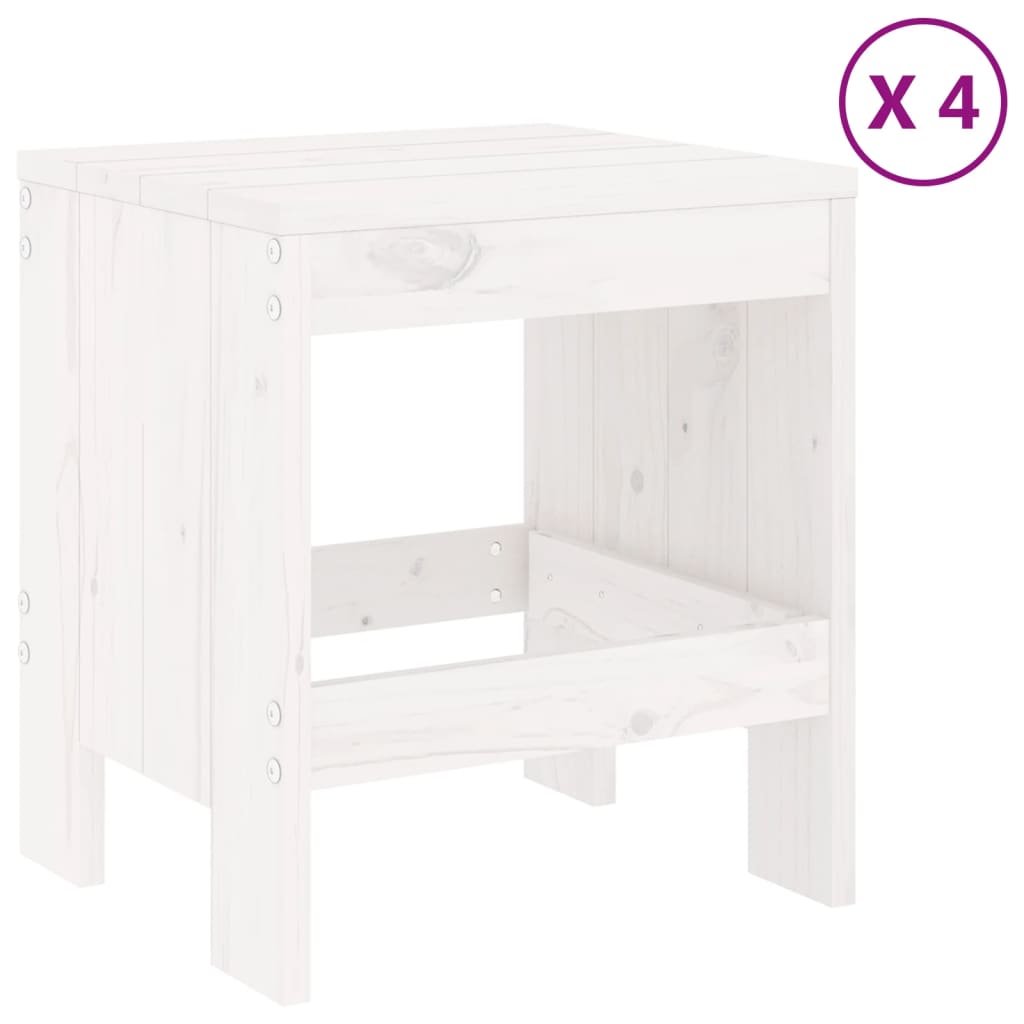 vidaXL 5 Piece Garden Dining Set White Solid Wood Pine
