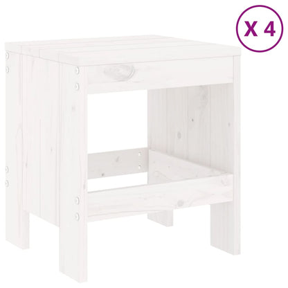 vidaXL 5 Piece Garden Dining Set White Solid Wood Pine
