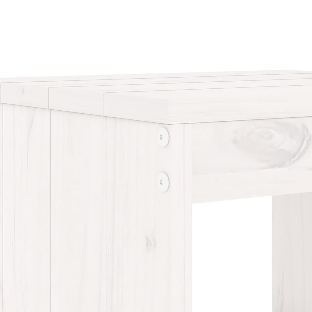vidaXL 5 Piece Garden Dining Set White Solid Wood Pine