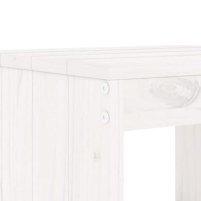 vidaXL 5 Piece Garden Dining Set White Solid Wood Pine