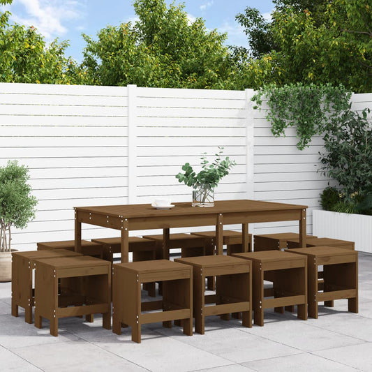 vidaXL Garden Dining Set | Honey Brown | Solid Pine Wood | Large | Seats Many