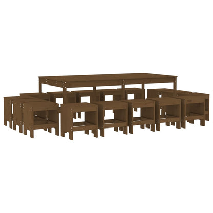 vidaXL Garden Dining Set | Honey Brown | Solid Pine Wood | Large | Seats Plenty