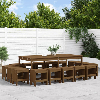 vidaXL Garden Dining Set | Honey Brown | Solid Pine Wood | Large | Seats Plenty