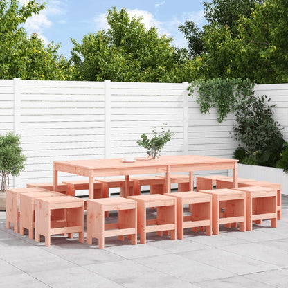 vidaXL 17 Piece Garden Dining Set Solid Wood Douglas