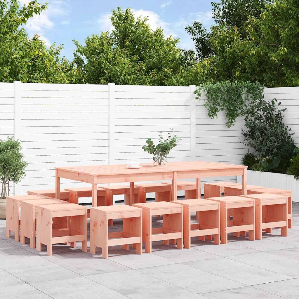 vidaXL 17 Piece Garden Dining Set Solid Wood Douglas