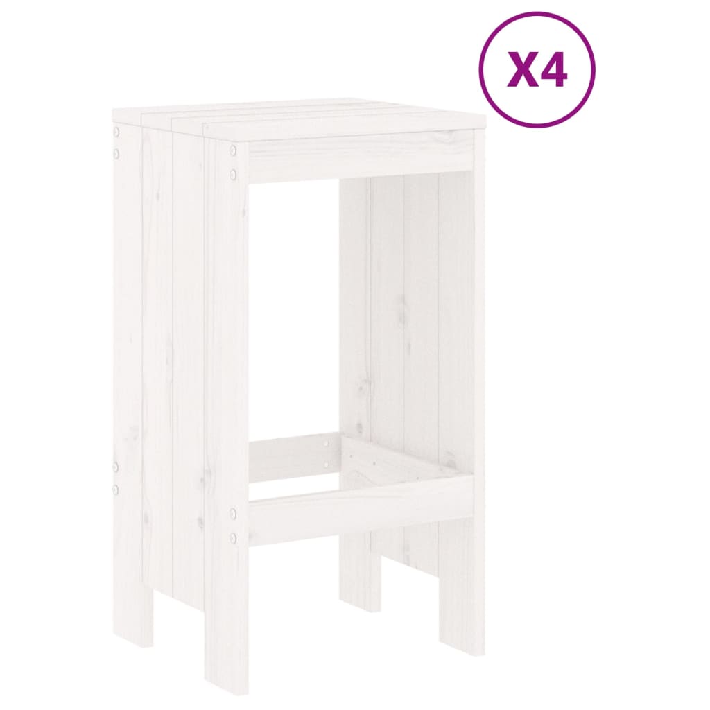vidaXL 5 Piece Garden Bar Set White Solid Wood Pine