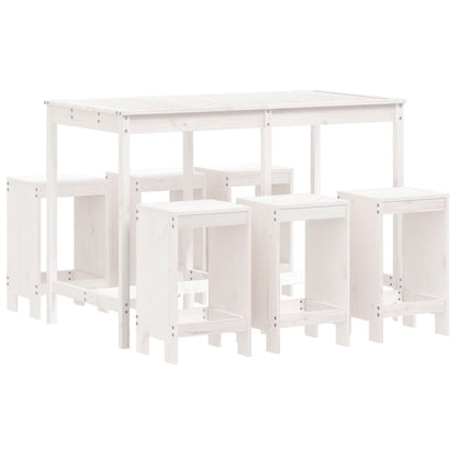 vidaXL Garden Bar Set | White | Solid pine wood | Standard | Durable | Bar Set