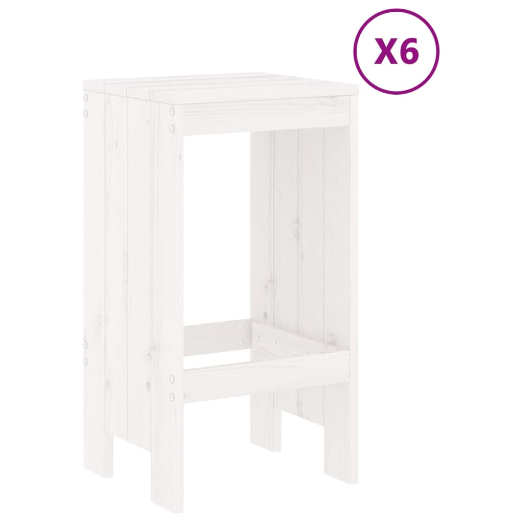 vidaXL Garden Bar Set | White | Solid pine wood | Standard | Durable | Bar Set