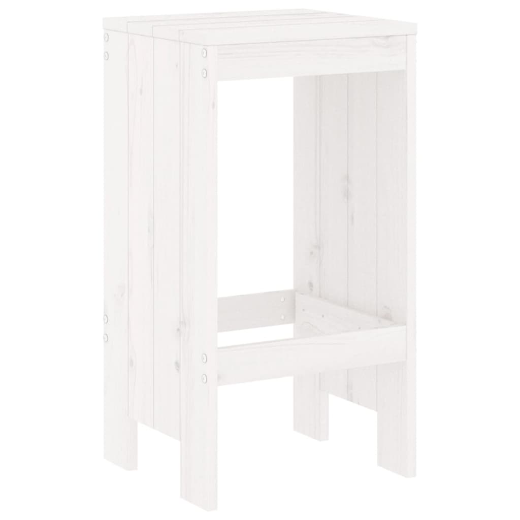 vidaXL Garden Bar Set | White | Solid pine wood | Standard | Durable | Bar Set