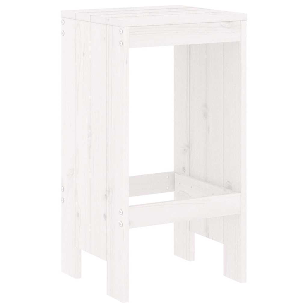 vidaXL 7 Piece Garden Bar Set White Solid Wood Pine