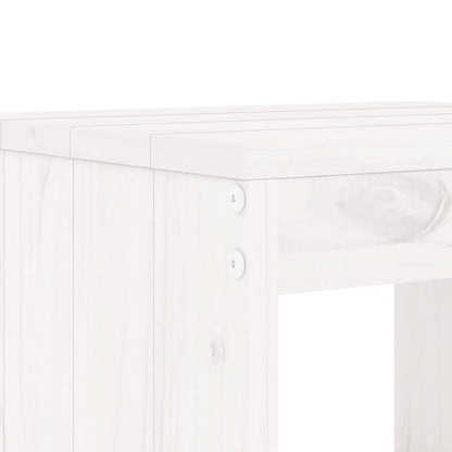 vidaXL 7 Piece Garden Bar Set White Solid Wood Pine