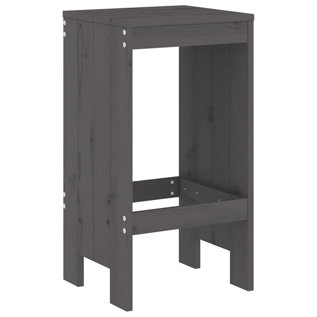 vidaXL 7 Piece Garden Bar Set Grey Solid Wood Pine