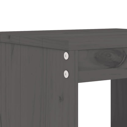 vidaXL 7 Piece Garden Bar Set Grey Solid Wood Pine