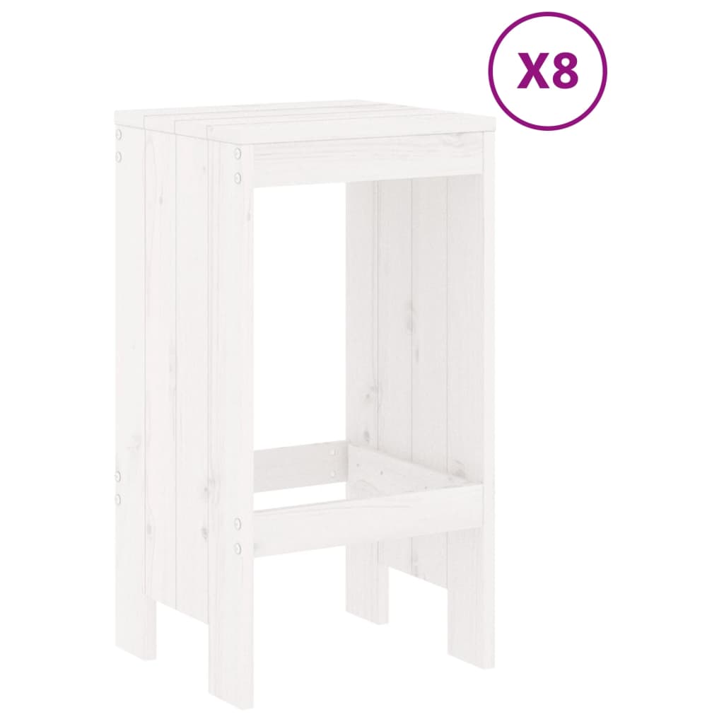 vidaXL Garden Bar Set | White | Solid Pine Wood | Large | Seats up to Many