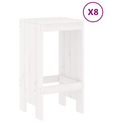 vidaXL Garden Bar Set | White | Solid Pine Wood | Large | Seats up to Many