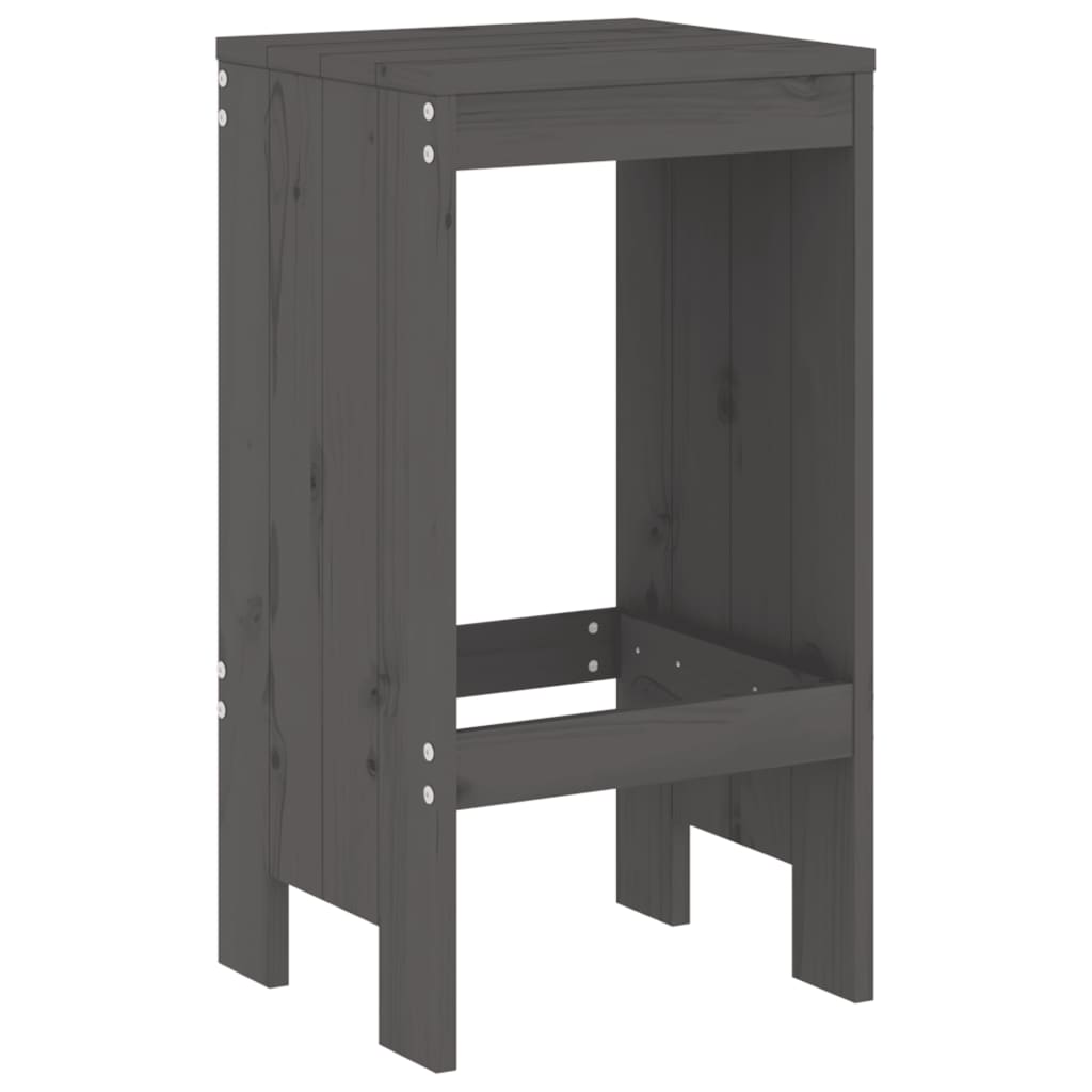 vidaXL Garden Bar Set | Grey | Solid pine wood | Large | Minimalistic