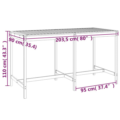 vidaXL 9 Piece Garden Bar Set Grey Solid Wood Pine