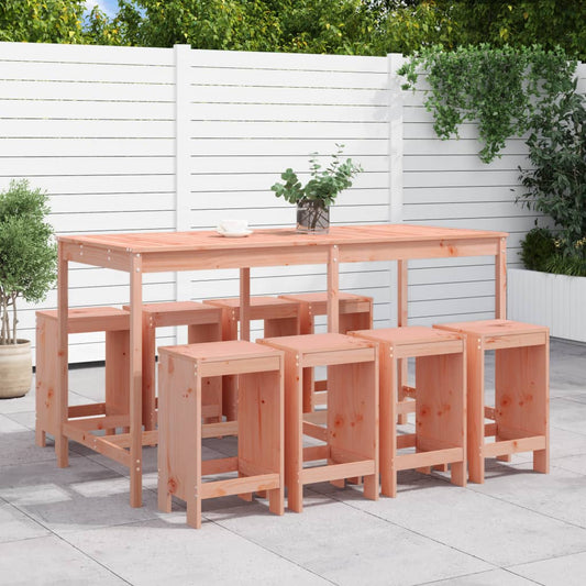 vidaXL Garden Bar Set | Natural Wood | Solid Douglas Wood | Table for 8