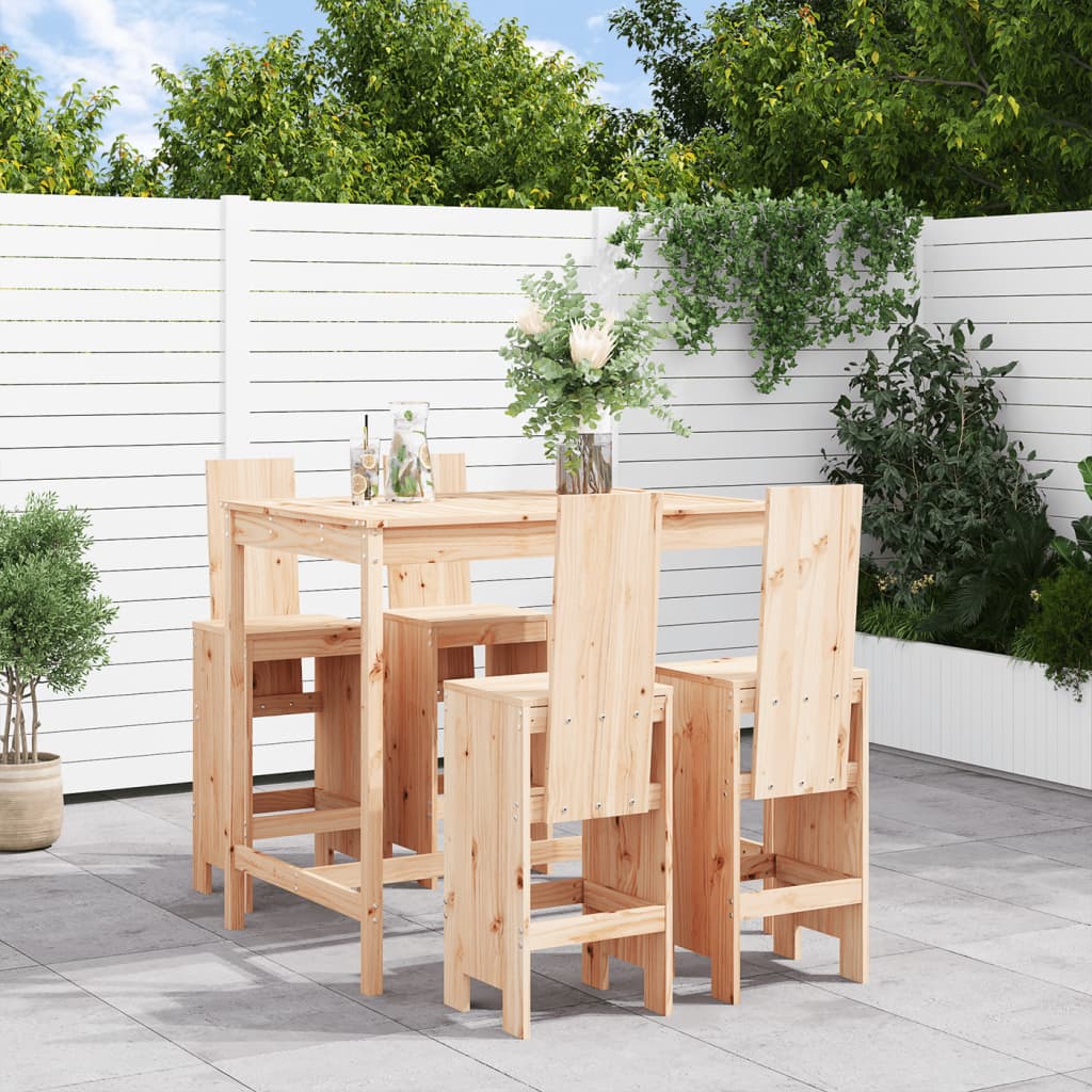vidaXL 5 Piece Garden Bar Set Solid Wood Pine