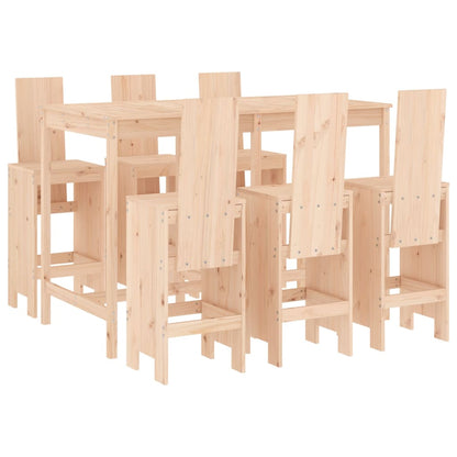 vidaXL Garden Bar Set | Natural Pine | Solid Pine Wood | Regular |  Footrest