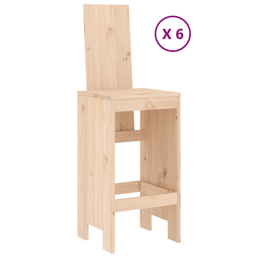vidaXL Garden Bar Set | Natural Pine | Solid Pine Wood | Regular |  Footrest