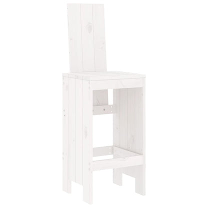 vidaXL Garden Bar Set | White | Solid Pine Wood | Seats 6 | Footrest
