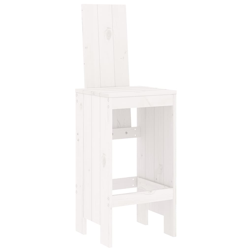vidaXL 7 Piece Garden Bar Set White Solid Wood Pine