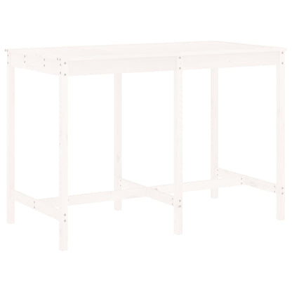 vidaXL Garden Bar Set | White | Solid Pine Wood | Seats 6 | Footrest