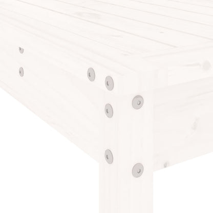 vidaXL Garden Bar Set | White | Solid Pine Wood | Seats 6 | Footrest