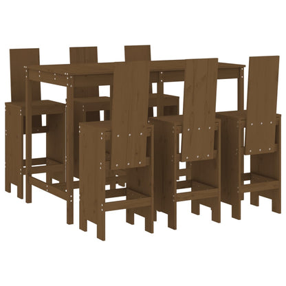 vidaXL Garden Bar Set | Honey Brown | Solid Pine Wood | Large | Footrest