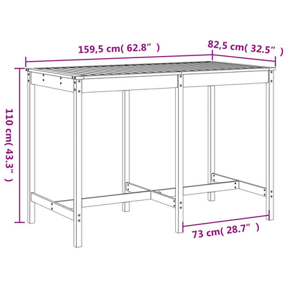 vidaXL Garden Bar Set | Natural Wood | Solid Douglas Fir Wood