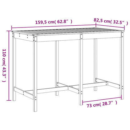 vidaXL 7 Piece Garden Bar Set Solid Wood Douglas