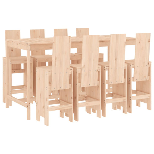 vidaXL Garden Bar Set | Natural Pine | Solid Pine Wood | Large | Seats Lots
