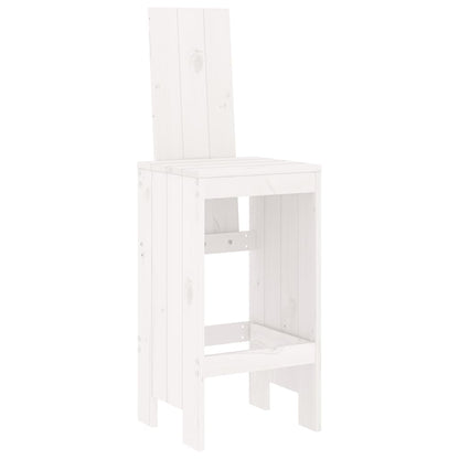 vidaXL Garden Bar Set | White | Solid pine wood | Large | Footrest