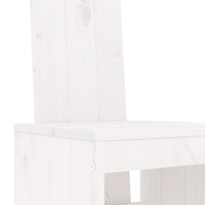 vidaXL Garden Bar Set | White | Solid pine wood | Large | Footrest